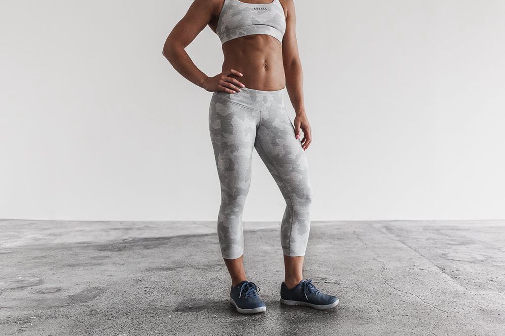 NOBULL Crop Tayt Bayan - Gri Camo - Turkiye (MHU-281450)